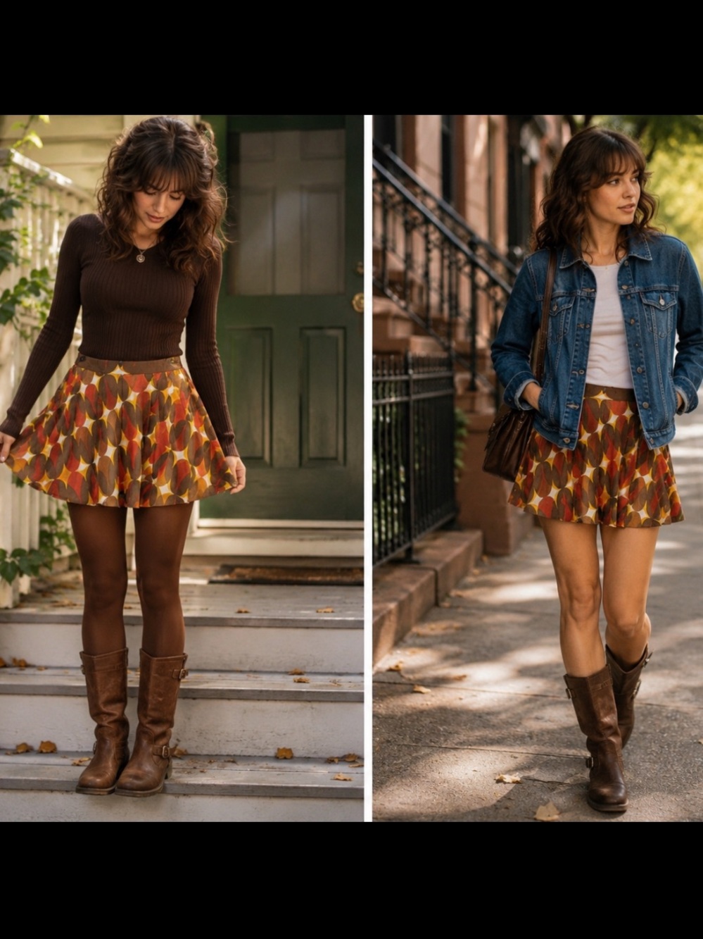 retro geometric, mod, Y2K, skater skirt, pleated, 60s/70s inspired.  S